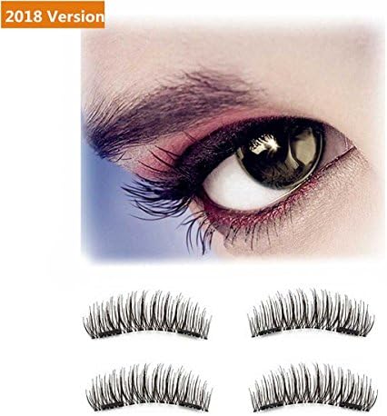 [2018 Upgraded Version] Dual Magnetic Fake Eyelashes Reusable, Fantany Premium Handmade Eye Lashes 3D Natural Look False Lashes Extension, Full Strip Magnet Easy Apply No Glue Needed Full Size