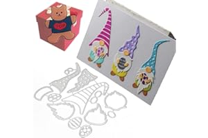 Gowxs Christmas Gnome Cutting Dies for Card Making, Xmas Gnome Cutting Dies Cut Stencils for DIY Scrapbooking Photo Album Decorative Embossing Paper Dies for Card Making Templated+Cute Brooch Pin