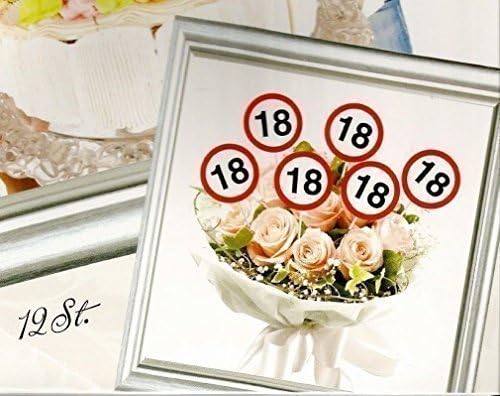 Set of 12 Mini Signs Length 26.5 cm Diameter 9.5 cm / 18th Birthday Traffic Sign Design