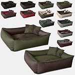 Beddog-2in1-MAX-QUATTRO-marroneverde-XL-100×85-cm-letto-per-cane-L-fino-a-XXXL-6-colori-a-scelta-cuscino-per-cane-divano-per-cane-cestino-per-cane