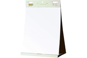 BI-OFFICE 2XTabletop Self Stick Flipchart Pad, 20 Sheets - 70 gr/m² Paper, 58,5 x 50 cm
