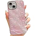mobistyle Designed for iPhone 13 | Camera Lens Protection |Tulip Flower Pattern Print Design TPU+PC for Women Teen Girls Phone Back Cover Case (Tulip Pink)