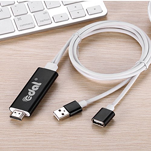 Lightning HDMI Kabel, Kasit Lightning Digital AV auf HDMI 1080P Kabel für für iPhone 7 7 plus 6s 6s plus 6 6 plus 5 5c 5s SE, iPad Luft / Mini / Pro, (Plug & Play) – Schwarzer - 3