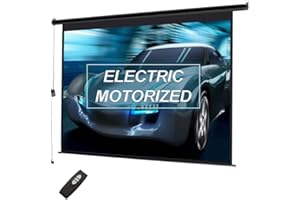 INMOZATA 4:3 HD Projector Screen 100inch Electric Projector Screen with Remote Control Foldable Motorised Projection Screen for Home School Theater Cinema Indoor Outdoor (100inch)