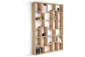 MOBILI FIVER, Estantería M Iacopo (160,8 x 236,4 cm), Color Madera rústica, Made In Italy