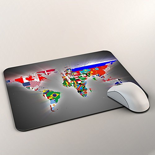 Zeug 10043, Weltkarte, Mousepad Anti Rutsch Unterseite für Optimalen Halt Kompatibel mit allen Maustypen (Kugel, Optisch, Laser) Ideal für Gamer und für Grafikdesigner. - 2