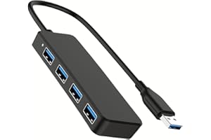 pjp electronics USB Hub 3.0, 4 Ports USB Splitter Expansion Multi USB Hub For Laptop/PC/Macbook with 5Gbps Data Transfer Ultra Slim Portable USB Hub With 1Feet Long Cable(USB 3.0)