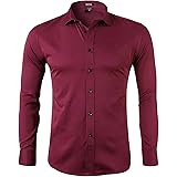Gdtime Camicie in Fibra di bambù da Uomo Slim Fit Tinta Unita Manica Lunga Camicie Casual Camicie Button Down, Camicie Formal