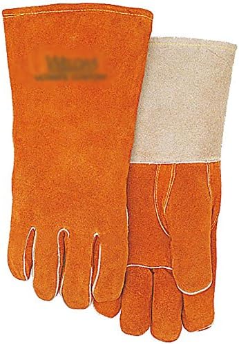 JZDCSCDNS Anti-bite Gloves Anti-catch Bite Anti-puncture High Temperature Wear-resistant Birds Stray Dog Hamster Small Animals Bath/Injections/Shear/Training Thickening Cowhide Orange 34cm, XL