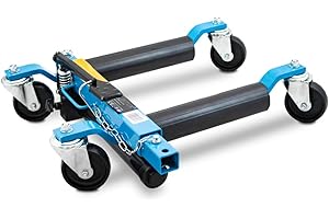 ‎BITUXX BITUXX PKW Rangierhilfe Rangierheber hydraulisch Wagenheber Auto Rangierroller Rangierheber belastbar bis 680 kg pro Rangierroller (Blau)