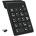 Meshiv Numeric Keypad, 2.4Ghz 18 Keys Portable Number Keypad, Wireless Number pad Work with PC Laptop Computer Tablet Smartphone (Wireless Numpad - Black)