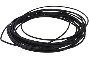 Othmro Gaines thermorétractables industrielles en plastique PE, 10 m de long, 0,3 cm de diamètre intérieur 2:1, gaine de protection d'isolation thermorétractable pour collage de câbles, noir