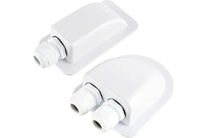 JAMHER IP68 Pannelli Solari Scatola di Giunzione Impermeabile, ABS Pressacavo Doppio/Singolo Ingresso for Cavi 6-12mm, per Cavi Solari,Roulotte,Barche,Camper