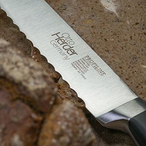 Brotmesser-Brotsäge 34 cm lang mit Wellenschliff aus rostfreiem Edelstahl Kunststoff POM Griffen von Otto Herder manicure - 3