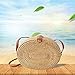 Produktbild Tingtin Straw Summer Beach Bag Runde Umhängetasche und Handtaschen Dual-PurposeTravel One-Shoulder-Handtasche, für Damen Mädchen