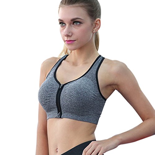 Encounter Damen Max Sport BH Reißverschluss Voll Cup Ringerrücken Bügellos und Abnehmbare Polsterung
