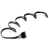 EasyULT SATA Câble Adaptateur répartiteur d'alimentation 5X,15 Pin Câble d'alimentation S-ATA Noir