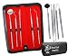 Produktbild Dental Student Kit 5pcs- Edelstahl Dental Spiegel, Dental Scaler, Dental Zahn Pick Dental Zahnstein und Zahnbelag Entferner (doppelseitig) und Dental curette- Pro Hygiene Kit Zahnstein Kratzer geliefert; Dental Equipment - PREMIUM Schwarz Travel Pouch/Case