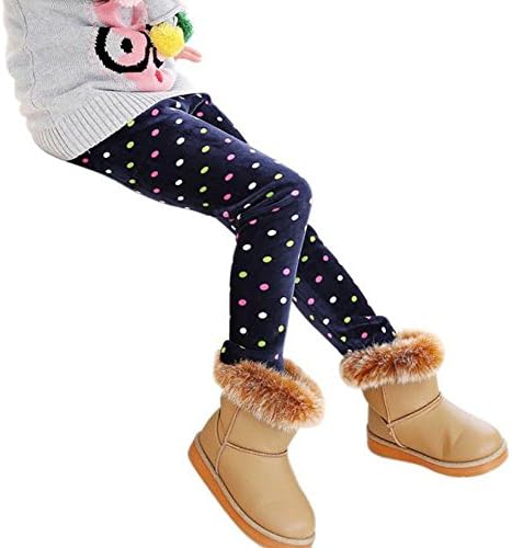 Fulltime(TM) Winter Girls Thick Warm Elastic Waist Legging Clothing Pants Leggings (4-5Years, Navy)