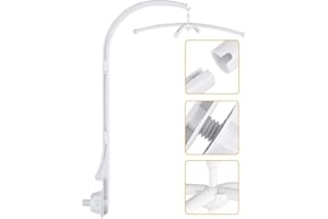 TNFEEON Crib Bell Holder, Baby Crib Bedding Decoration, Baby Crib Mobile Arm for Hanging Music Box, Bell Toy, Small Plush Doll with Cords