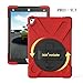 Produktbild iPad Pro 9.7 Hülle,Roreikes Drehständer/Handschlaufe/Schultertasche[Heavy Duty] Ganzkörper-Rugged PC Tasche Hybrid Schutzhülle Stoßfest Silikon Case für Apple iPad Pro 9,7'' -Rot