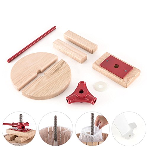 oneConcept Berrymore L Obstpresse Saftpresse Weinpresse 6l, mechanische Ratschenpresse, geringer Kraftaufwand durch Hebelwirkung (inkl. Trestersack, geschmacksneutral , Stahl & Holz Fertigung) Holz - 2