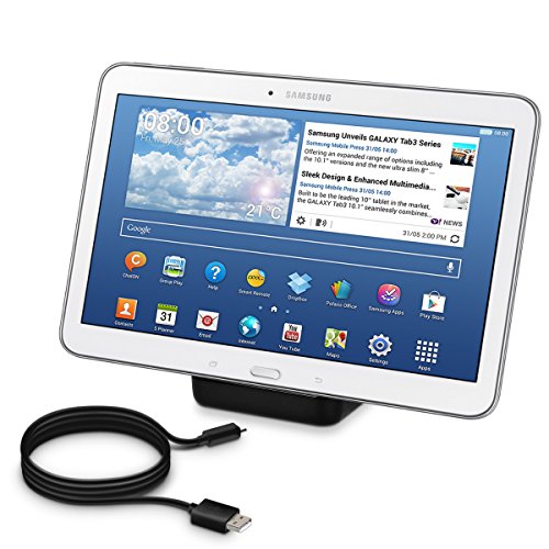 kwmobile Micro USB Dockingstation für Samsung Galaxy Tab 4 10.1 T530 / T531 / T535 – Ladestation Mikro USB Ladekabel Ladehalterung in Schwarz - 5
