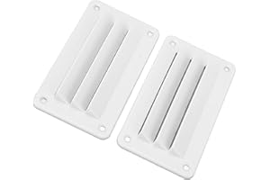 QIILU Rejilla de Ventilación de Aire para Caravana, 2 uds. Rejilla de Ventilación de Aire para Caravana, Rejilla de Salida de Ventilación de Oficina para Baño Profesional para Barco, (Blanco)