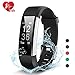 Price comparison product image EFOSHM Fitness Tracker Hr, Smart Bracelet Smartband Sport Wristband Pedometer Activity Tracker Calorie Counter Ip67 waterproof Smart Watch for iOS and Android Smartphone. (Black)