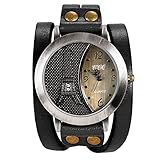 LANCARDO Herren Damen Armbanduhr Analog mit Leder Armband