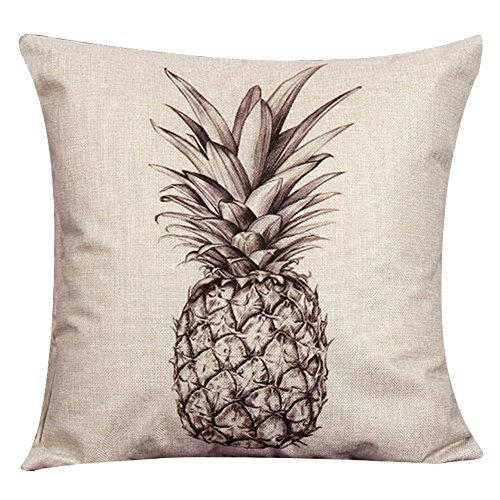 Gosear 45 x 45cm Ananas Muster Leinen Werfen decken Kissen Kissenbezug für Thanksgiving Weihnachtsgeschenk