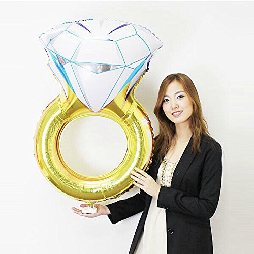 MagiDeal 30 Zoll Diamant Ring Form Ballon Helium Folie Ballon , Partei Hochzeit Valentinstag Deko , 30×20 Zoll - 2