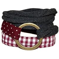 Wickelarmband onesize - Stoffarmband zum Wickeln - Handmade - Endlosarmband mit bronzefarbenem Ring - viele Farbkombis