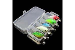 OriGlam 5 Colors 7.5cm Minnow CrankBaits Fishing Lures, Small Fat Simulation Bait Fishing Gear, Topwater Floating Lure, Life-Like Swimming Swimbait