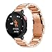 Produktbild Altsommer Armband 22.4mm für Garmin Forerunner 220 230 235 630 620 735 Luxus Edelstahl Edelstahl Replacement Wrist Strap Band Armbänder mit Metallschließe für Damen Herren,Gold (Rose Gold)