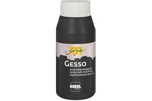 KREUL 85282 - SOLO GOYA Gesso schwarz, 750 ml, Grundierung von dunklen Maluntergründen auf Acryl-Halbkreidebasis, wasserfest und gut deckend