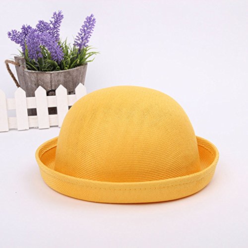 Generic Wine Red : Candy Color Kids Baby Bucket Hat Cotton & Linen Children Summer Hats for 2-4 Years 1 Piece