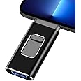 ARCELI USB Flash Drive for iPhone 128GB- 4 in 1 Photo Memory Stick External Storage Pen Drive Compatible for IOS/Android/Tablet/PC and Devices with Micro USB 3.0/OTG (Black)