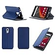Wileyfox Swift 4G Dual Sim Ultra Slim case blue - Flip Leather Folio Case / Cover and TPU smartphone Wileyfox Swift 4G 2015 PU Leather protective case accessories - Blue)