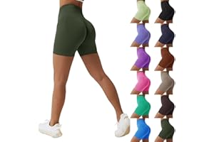 Vertvie Scrunch Butt Shorts Radlerhose Damen Kurze Leggings High Waist Yoga Sport Shorts Sommer Blickdicht Laufhose Booty Hotpants Nahtlose Leggins für Gym, Fitness, Jogging, Biker