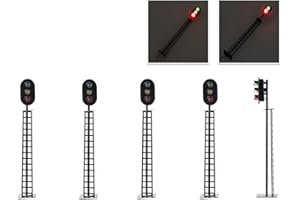 ZYNCUE Modèle de construction de train, 5 lampes de signalisation HO à l'échelle HO - Signaux LED 2/3 pour décoration de la maison (trois lumières)