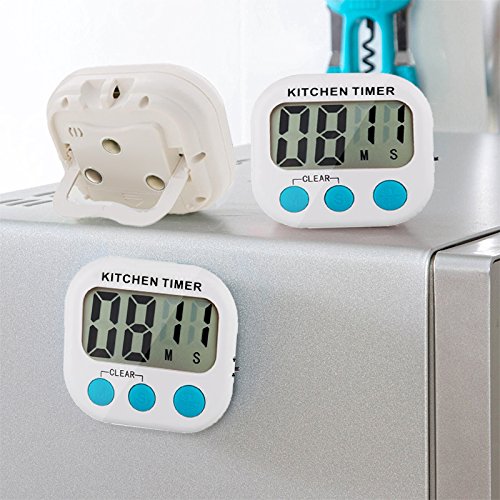Giancomics® Küchentimer mit AAA Batterie, Groß LCD Display und Magnet Erinnerung Alarm Stoppuhr für Kochen, Backen, Spiele, Sport, Yoga und Büro (Blau-Lautstärkeeinstellung) - 5