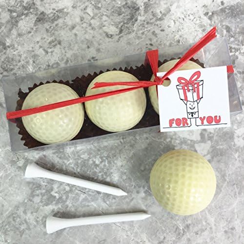 Chocolate Golf Balls Gift Box, Box of 3 Golf Balls with Tag