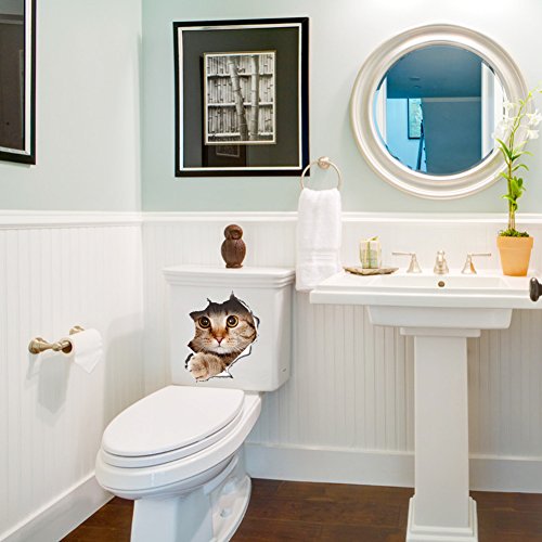 Colorfulworld 3D Kätzchen Wandaufkleber Wandtattoo für Kühlschrank Dekoration Wall Art Sticker Decal (cat) - 5