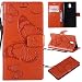 Produktbild Hozor Nokia 3 Handyhülle, Retro Großer Schmetterling Muster PU Kunstleder Ledercase Brieftasche Kartenfächer Schutzhülle mit Standfunktion Magnetverschluss Flip Cover Tasche, Orange