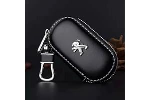 ALINZO Pelle, Custodie per Chiavi Auto, Portachiavi con Telecomando, Portachiavi, Accessori Decorativi, per Peugeot 3008 2008 208 108 4008 301 508 408 5008 207 107 4007,bla-CK