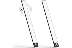 ‎LQWELL LQWELL® 84 LEDs Lampa szafkowa Bezprzewodowa lampa z czujnikiem ruchu 42,5 cm 2200 mAh Akumulatorowa ściemnialna lampa szafkowa do kuchni, Garderoby, Regału na książki, Sypialni (Czarny, 2 Sztuki)