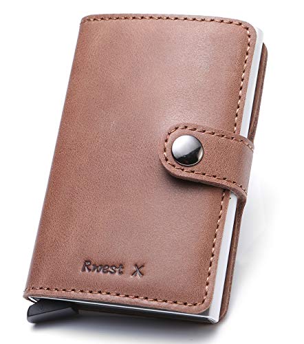 Cuir Portefeuille Mince| Porte-Cartes et Billets| Porte-Monnaie Crédit avec Pince à Billets| RFID Slim Wallet pour Femme de Homme|Coffret Cadeau