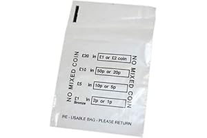 Angel Malone A Pack of Eco Friendly Coin Money Bank Bags Cash Handling Banking - UK Seller (500)