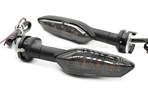 ROCKMUTE Motorcycle LED Turn Signal Indicator Lights For Yamaha MT-01 MT-25 MT-03 MT-10 MT-09 MT-07 TRACER FZ1 FZ6 FZ8 FAZER FZ6R XJ6 TDM900 XSR900 XSR700 Motorbike Front/Rear Turning Blinker 1 Pair (Smoke)